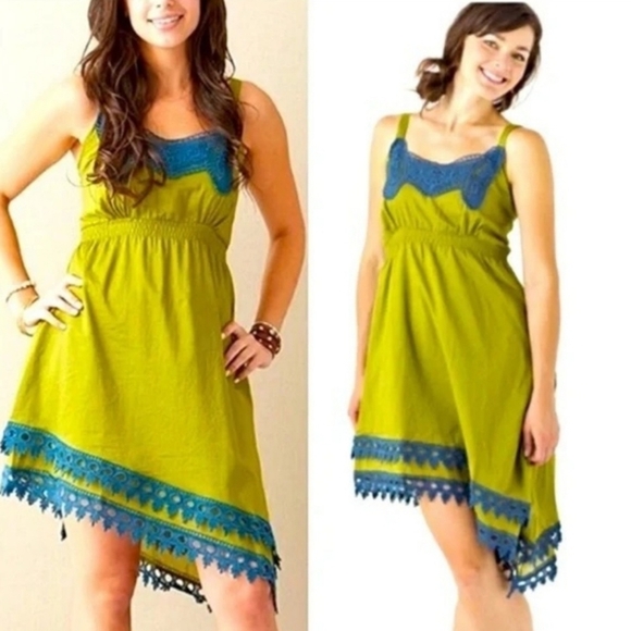 Women's Matilda Jane Good Hart Summer Breeze Dress Sundress Small Green Blue - Picture 2 of 8